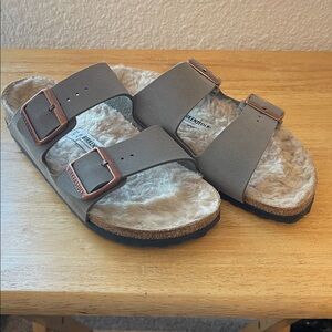 Birkenstock Gray Sandals with Cozy Lining